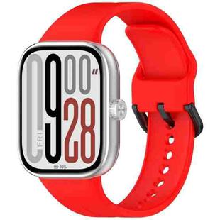 For Redmi Watch 5 eSIM Solid Color Black Buckle Quick Release Silicone Watch Band(Red)