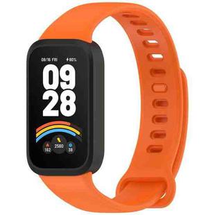 For Redmi Band 3 / Xiaomi Smart Band 9 Active Soft Silicone Integrated Watch Band(Black+ Orange)