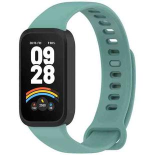 For Redmi Band 3 / Xiaomi Smart Band 9 Active Soft Silicone Integrated Watch Band(Black +Green)