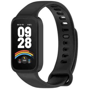 For Redmi Band 3 / Xiaomi Smart Band 9 Active Soft Silicone Integrated Watch Band(Black)