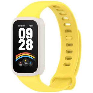 For Redmi Band 3 / Xiaomi Smart Band 9 Active Soft Silicone Integrated Watch Band(Starlight +Yellow)