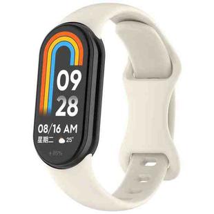 For Xiaomi Smart Band 9 Splayed Tail Reverse Buckle Silicone Watch Band(Starlight)