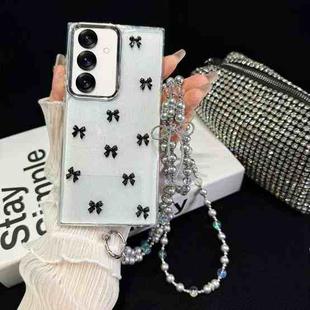 For Samsung Galaxy S25 5G Little Fresh Bow Neck Chain TPU Phone Case(Black)