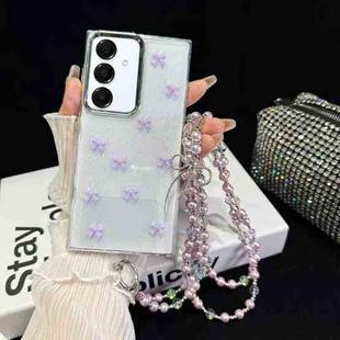 For Samsung Galaxy A16 5G Little Fresh Bow Neck Chain TPU Phone Case(Purple)