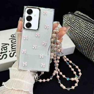 For Samsung Galaxy S24+ 5G Little Fresh Bow Neck Chain TPU Phone Case(Pink)