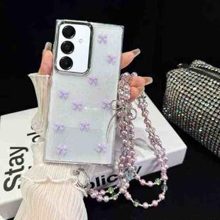 For Samsung Galaxy S24 5G Little Fresh Bow Neck Chain TPU Phone Case(Purple)