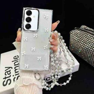 For Samsung Galaxy S24 5G Little Fresh Bow Neck Chain TPU Phone Case(White)