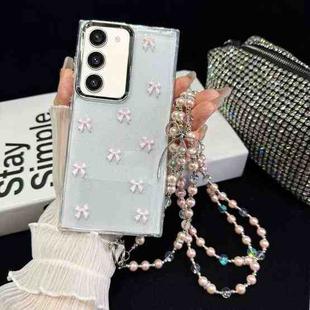 For Samsung Galaxy S23+ 5G Little Fresh Bow Neck Chain TPU Phone Case(Pink)