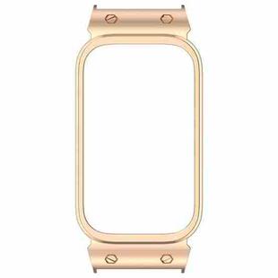 For Xiaomi Smart Band 9 Active Metal Frame Watch Protective Case(Rose Gold)