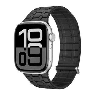 For Apple Watch 46mm / 49mm / 45mm / 44mm AW-AP  Dual Color Magnetic Silicone Watch Band(Black)