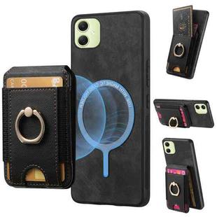 For Samsung Galaxy A05 Retro Splitable Magnetic Stand Card Bag Leather Phone Case(Black)