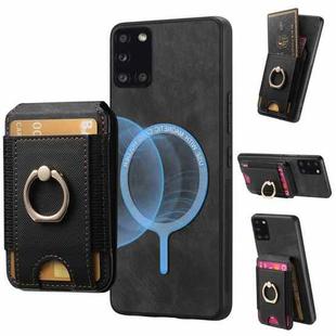 For Samsung Galaxy A31 Retro Splitable Magnetic Stand Card Bag Leather Phone Case(Black)