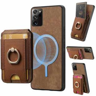 For Samsung Galaxy Note20 Ultra Retro Splitable Magnetic Stand Card Bag Leather Phone Case(Brown)