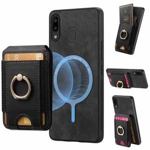 For Samsung Galaxy A30 / A20 / M10s Retro Splitable Magnetic Stand Card Bag Leather Phone Case(Black)