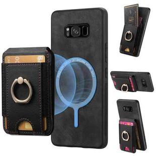 For Samsung Galaxy S8+ Retro Splitable Magnetic Stand Card Bag Leather Phone Case(Black)