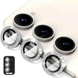 For Samsung Galaxy S25+ 5G ENKAY Hat-Prince 9H Rear Camera Lens Glitter Aluminium Alloy Tempered Glass Film(Silver)
