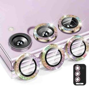 For Samsung Galaxy S25 5G ENKAY Hat-Prince 9H Rear Camera Lens Glitter Aluminium Alloy Tempered Glass Film(Colorful)