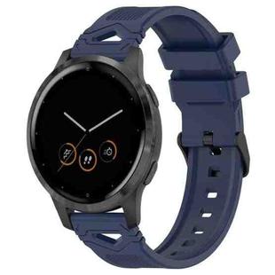 For Garmin Watch 22mm Dotted Black Buckle Silicone Watch Band(Navy Blue)