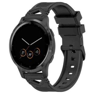 For Garmin Watch 22mm Dotted Black Buckle Silicone Watch Band(Black)