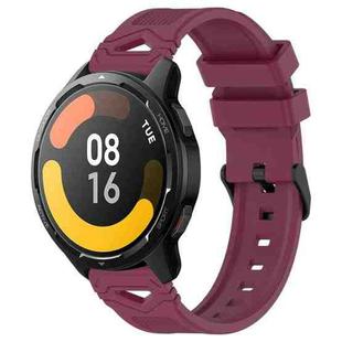 For Xiaomi Watch 22mm Dotted Black Buckle Silicone Watch Band(Wine Red)