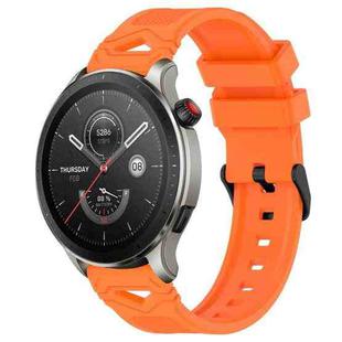 For Amazfit Watch 22mm Dotted Black Buckle Silicone Watch Band(Orange)