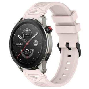 For Amazfit Watch 22mm Dotted Black Buckle Silicone Watch Band(Pink)