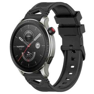 For Amazfit Watch 22mm Dotted Black Buckle Silicone Watch Band(Black)