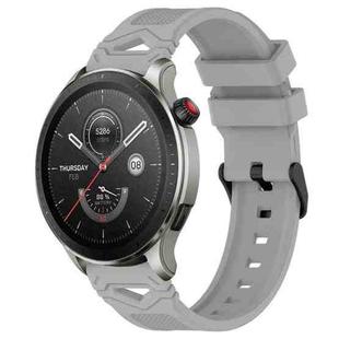 For Amazfit Watch 22mm Dotted Black Buckle Silicone Watch Band(Grey)