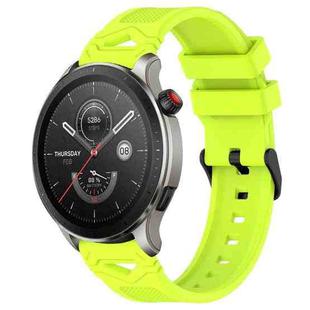 For Amazfit Watch 22mm Dotted Black Buckle Silicone Watch Band(Lime Green)