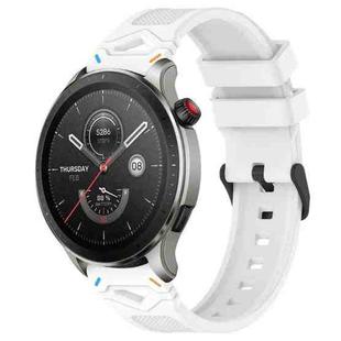For Amazfit Watch 22mm Dotted Black Buckle Silicone Watch Band(Two Color+White)