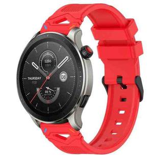For Amazfit Watch 22mm Dotted Black Buckle Silicone Watch Band(Two Color+Red)