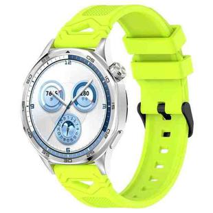 For Huawei Watch 22mm Dotted Black Buckle Silicone Watch Band(Lime Green)