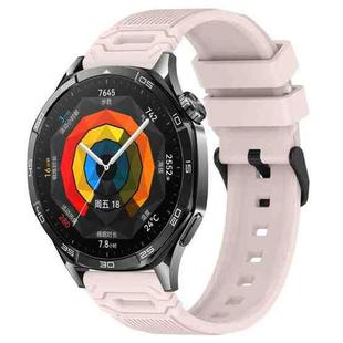 For Huawei Watch 22mm Vertical Pattern Black Buckle Silicone Watch Band(Pink)