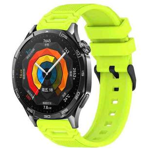 For Huawei Watch 22mm Vertical Pattern Black Buckle Silicone Watch Band(Lime Green)