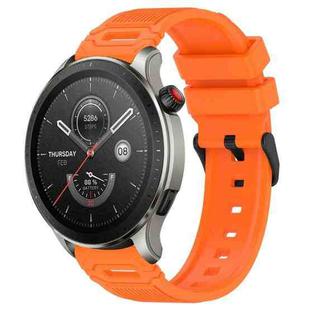 For Amazfit Watch 22mm Vertical Pattern Black Buckle Silicone Watch Band(Orange)