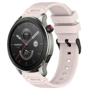 For Amazfit Watch 22mm Vertical Pattern Black Buckle Silicone Watch Band(Pink)