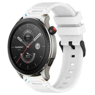 For Amazfit Watch 22mm Vertical Pattern Black Buckle Silicone Watch Band(Two Color+White)