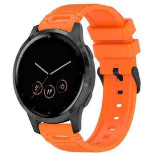 For Garmin Watch 22mm Vertical Pattern Black Buckle Silicone Watch Band(Orange)