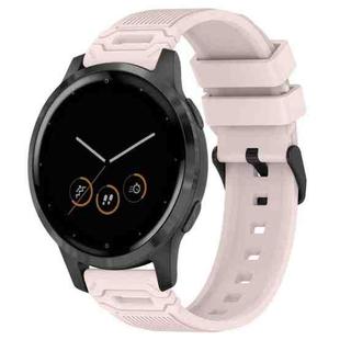 For Garmin Watch 22mm Vertical Pattern Black Buckle Silicone Watch Band(Pink)