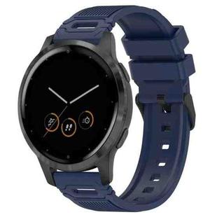 For Garmin Watch 22mm Vertical Pattern Black Buckle Silicone Watch Band(Midnight Blue)