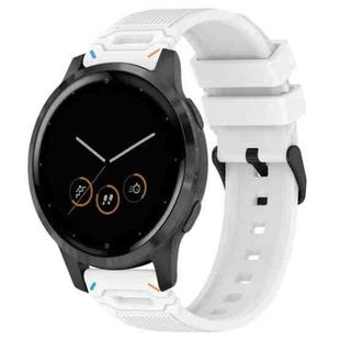 For Garmin Watch 22mm Vertical Pattern Black Buckle Silicone Watch Band(Two Color+White)