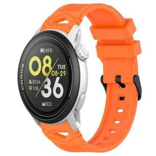 For COROS Watch 22mm Dotted Black Buckle Silicone Watch Band(Orange)