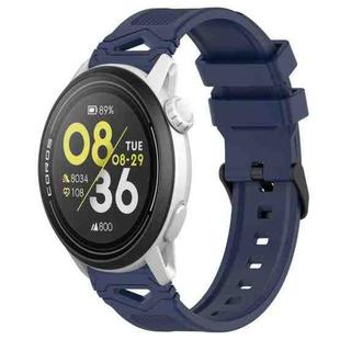 For COROS Watch 22mm Dotted Black Buckle Silicone Watch Band(Navy Blue)