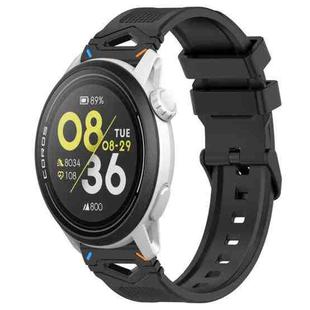 For COROS Watch 22mm Dotted Black Buckle Silicone Watch Band(Dual Color+Black)