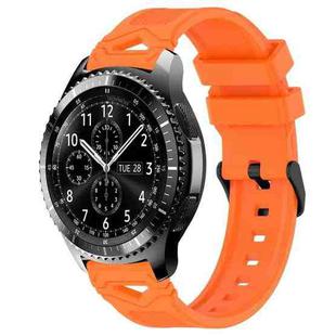 For Samsung Galaxy Watch 22mm Dotted Black Buckle Silicone Watch Band(Orange)