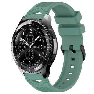 For Samsung Galaxy Watch 22mm Dotted Black Buckle Silicone Watch Band(Olive Green)