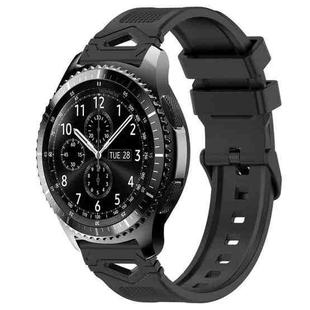 For Samsung Galaxy Watch 22mm Dotted Black Buckle Silicone Watch Band(Black)