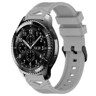 For Samsung Galaxy Watch 22mm Dotted Black Buckle Silicone Watch Band(Gray)