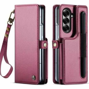For Samsung Galaxy Z Fold7 CaseMe C22 Card Slots Holder RFID Anti-theft Phone Case(Red)