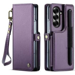 For Samsung Galaxy Z Fold7 CaseMe C22 Card Slots Holder RFID Anti-theft Phone Case(Purple)